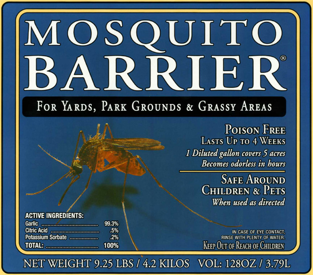 Mosquito Barrier label