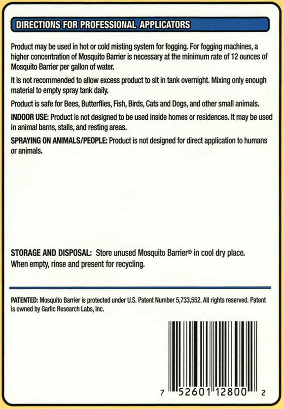 Mosquito Barrier Right Label